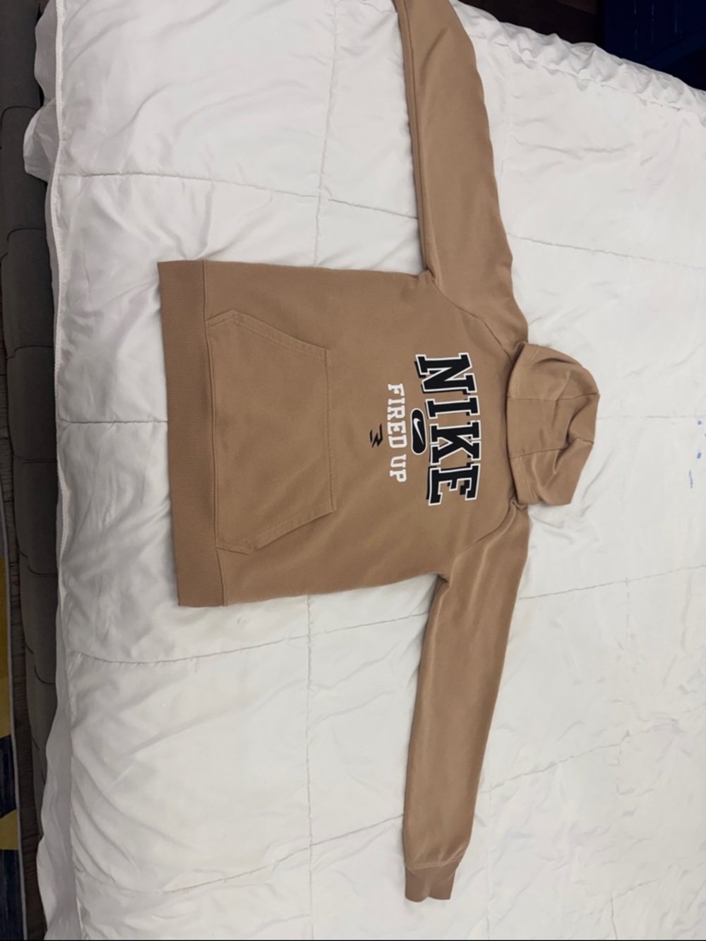 Nike Kid's Tan Pullover with 'Fired Up' Graphic